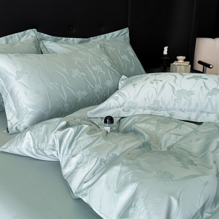 91家纺网 家纺一手货源 找家纺 梵克保罗 2025春夏新品50S长绒棉轻奢提花四件套 柔境-玉