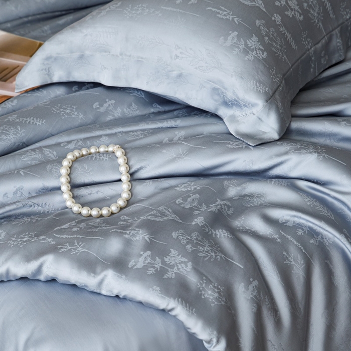 91家纺网 家纺一手货源 找家纺 梵克保罗 2025春夏新款新款纯色LF兰精天丝莱赛尔四件套 雨馨灰