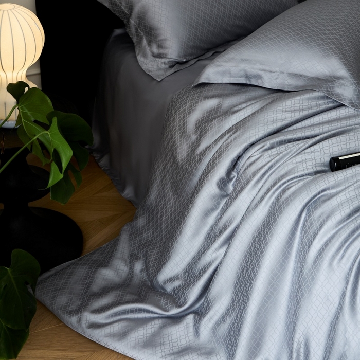 91家纺网 家纺一手货源 找家纺 梵克保罗 2025春夏新款新款纯色LF兰精天丝莱赛尔四件套 银兰