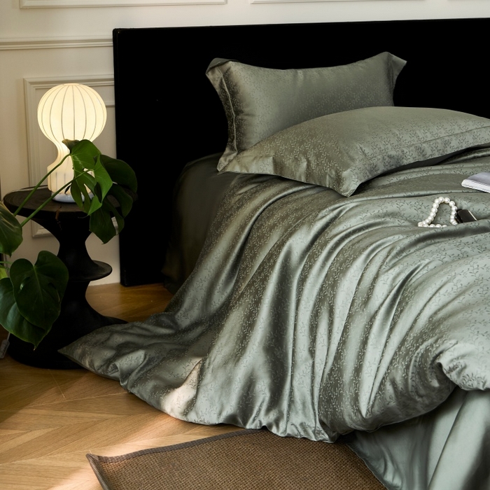 91家纺网 家纺一手货源 找家纺 梵克保罗 2025春夏新款新款纯色LF兰精天丝莱赛尔四件套 神秘雨林