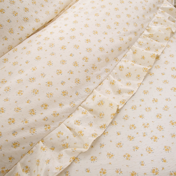 91家纺网 家纺一手货源 找家纺 梵克保罗 2025新款双层纱蕾丝花边床裙四件套 栀子海