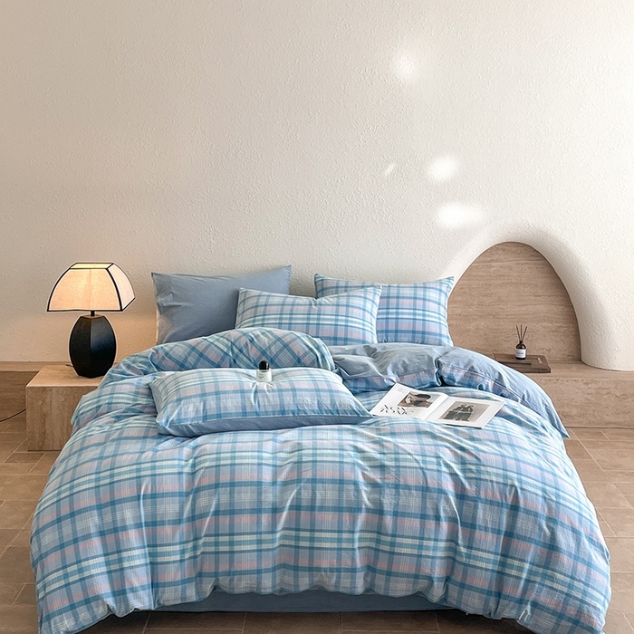 梵克保罗 2025新款无印风四件套系列 炫彩蓝-床单款