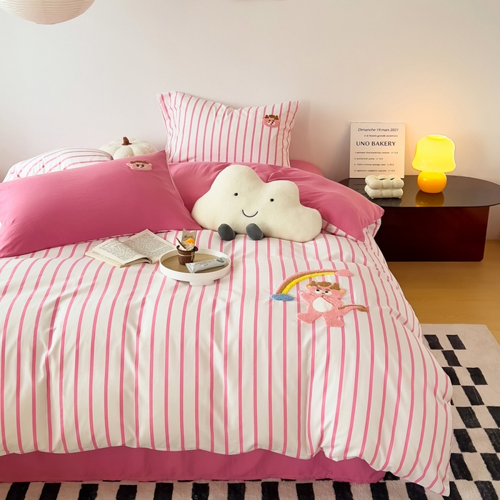 91家纺网 家纺一手货源 找家纺 （总）梵克保罗 2025新款卡通水洗棉毛巾绣四件套