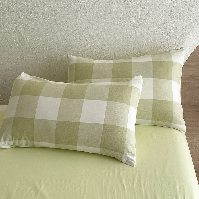 91家纺网 家纺一手货源 找家纺 梵克保罗 2025新款无印风四件套系列 清雅中格-床单款