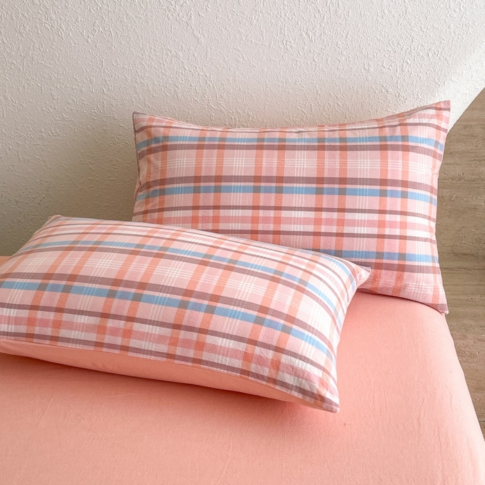 91家纺网 家纺一手货源 找家纺 梵克保罗 2025新款无印风四件套系列 炫彩粉-床单款