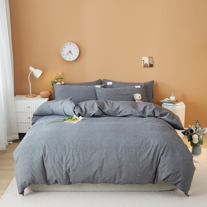 梵克保罗 2025新款无印风四件套系列 低调灰-床笠款