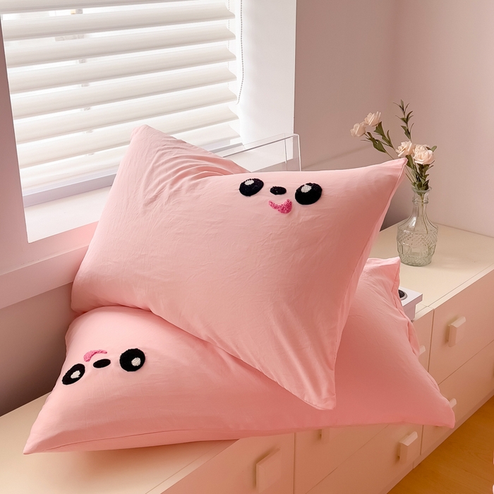 91家纺网 家纺一手货源 找家纺 梵克保罗 2025新款卡通水洗棉毛巾绣四件套 快乐兔