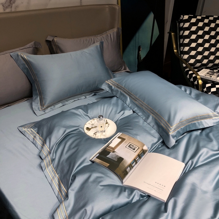 91家纺网 家纺一手货源 找家纺 （总）梵克保罗 2025春夏新款全棉长绒棉100支三线绣刺绣四件套