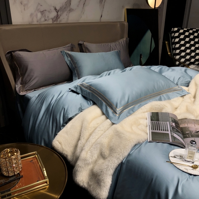 91家纺网 家纺一手货源 找家纺 （总）梵克保罗 2025春夏新款全棉长绒棉100支三线绣刺绣四件套