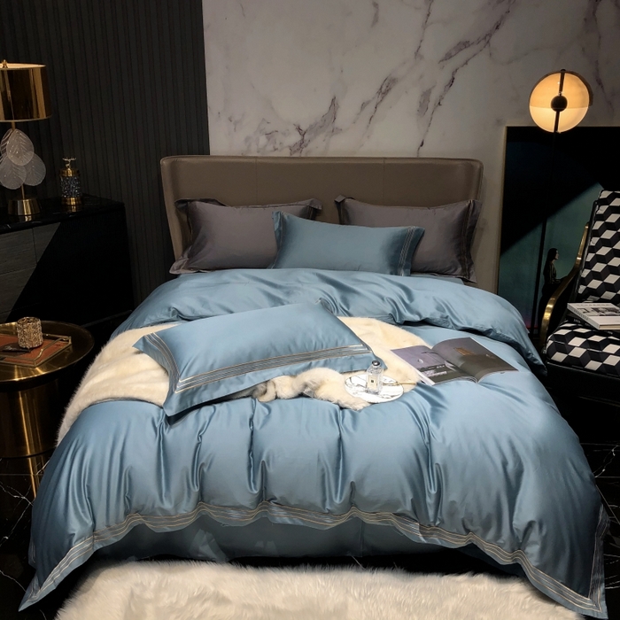 91家纺网 家纺一手货源 找家纺 （总）梵克保罗 2025春夏新款全棉长绒棉100支三线绣刺绣四件套