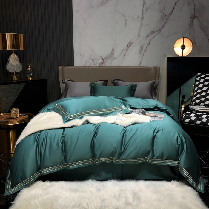 91家纺网 家纺一手货源 找家纺 （总）梵克保罗 2025春夏新款全棉长绒棉100支三线绣刺绣四件套