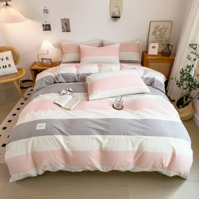 梵克保罗 2025新款无印风四件套系列 桃玉粉-床单款