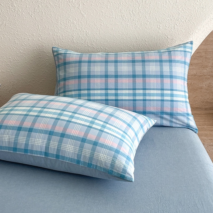 91家纺网 家纺一手货源 找家纺 梵克保罗 2025新款无印风四件套系列 炫彩蓝-床单款