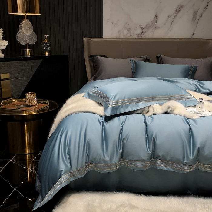 91家纺网 家纺一手货源 找家纺 （总）梵克保罗 2025春夏新款全棉长绒棉100支三线绣刺绣四件套