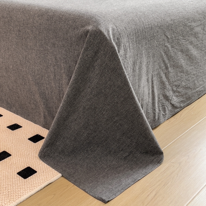 91家纺网 家纺一手货源 找家纺 梵克保罗 2025新款无印风四件套系列 低调灰-床单款