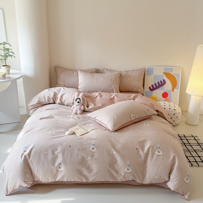 91家纺网 家纺一手货源 找家纺 （总）梵克保罗 2025新款全棉嵌绳四件套