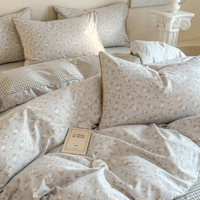 91家纺网 家纺一手货源 找家纺 梵克保罗 2025新款全棉嵌绳四件套 年华