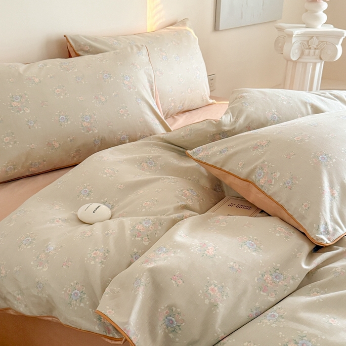 91家纺网 家纺一手货源 找家纺 梵克保罗 2025新款全棉嵌绳四件套 花语