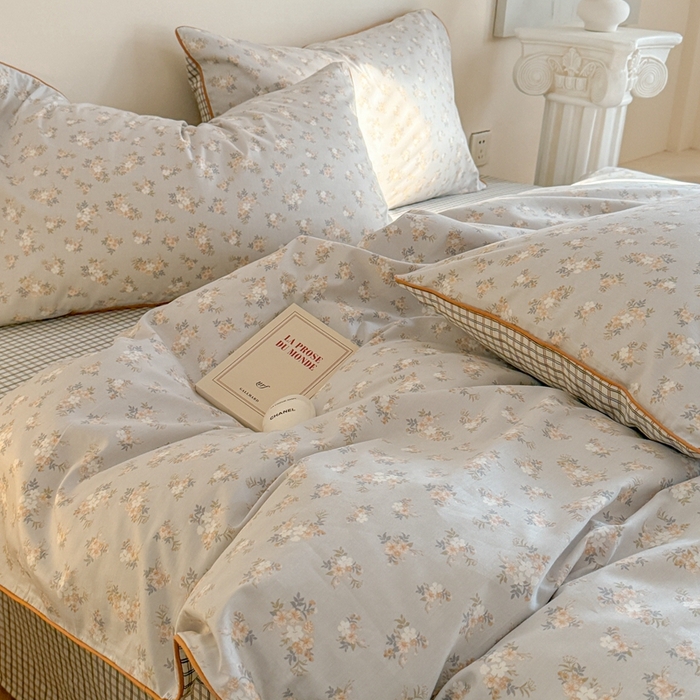 91家纺网 家纺一手货源 找家纺 梵克保罗 2025新款全棉嵌绳四件套 年华