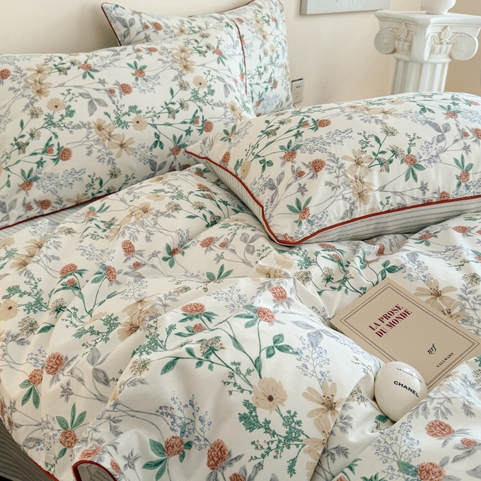 91家纺网 家纺一手货源 找家纺 梵克保罗 2025新款全棉嵌绳四件套 硕果