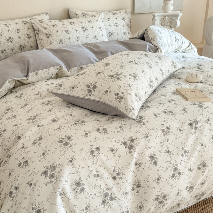 91家纺网 家纺一手货源 找家纺 梵克保罗 2025新款全棉嵌绳四件套 花园国度