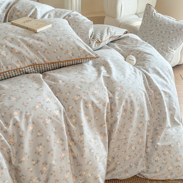 91家纺网 家纺一手货源 找家纺 梵克保罗 2025新款全棉嵌绳四件套 年华