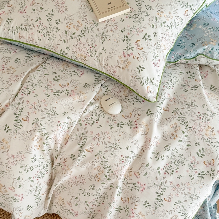 91家纺网 家纺一手货源 找家纺 梵克保罗 2025新款全棉嵌绳四件套 甜心藤