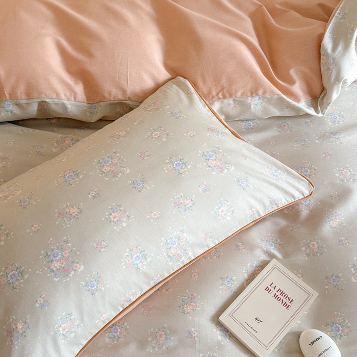 91家纺网 家纺一手货源 找家纺 梵克保罗 2025新款全棉嵌绳四件套 花语