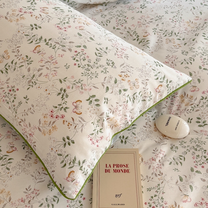 91家纺网 家纺一手货源 找家纺 梵克保罗 2025新款全棉嵌绳四件套 甜心藤