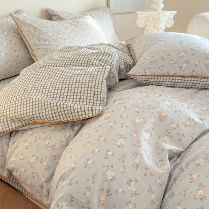 91家纺网 家纺一手货源 找家纺 梵克保罗 2025新款全棉嵌绳四件套 年华