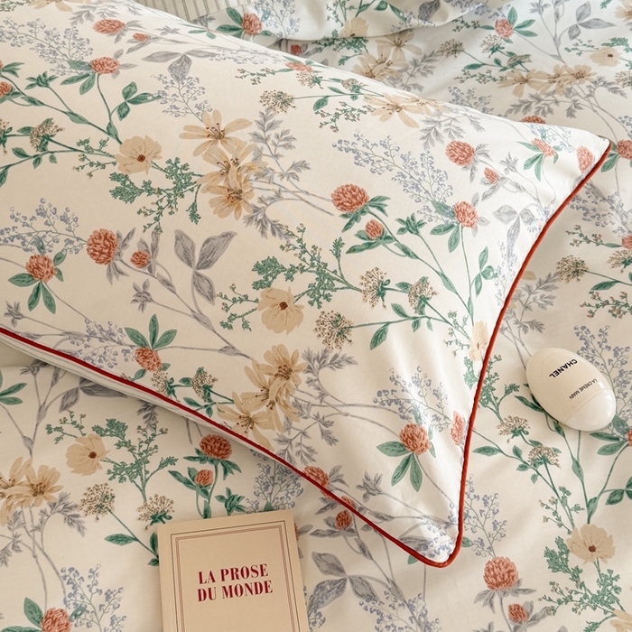 91家纺网 家纺一手货源 找家纺 梵克保罗 2025新款全棉嵌绳四件套 硕果