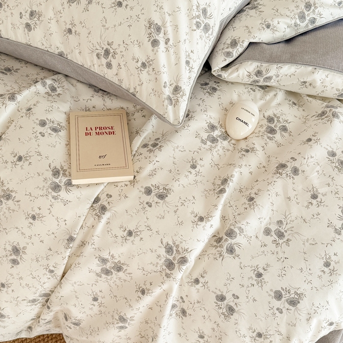 91家纺网 家纺一手货源 找家纺 梵克保罗 2025新款全棉嵌绳四件套 花园国度