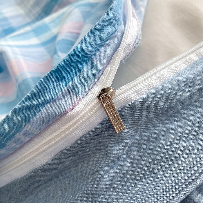 91家纺网 家纺一手货源 找家纺 梵克保罗 2025新款无印风四件套系列 炫彩蓝-床单款