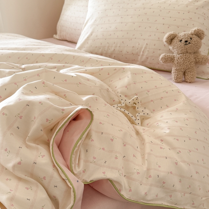 91家纺网 家纺一手货源 找家纺 梵克保罗 2025新款全棉嵌绳四件套 郁香公主