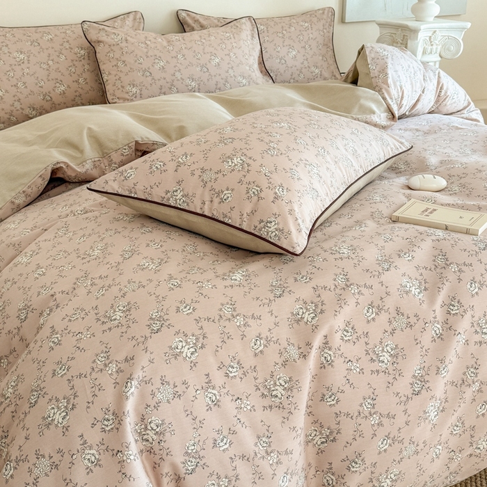 91家纺网 家纺一手货源 找家纺 梵克保罗 2025新款全棉嵌绳四件套 卡洛曼