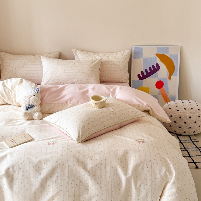 91家纺网 家纺一手货源 找家纺 梵克保罗 2025新款全棉嵌绳四件套 郁香公主