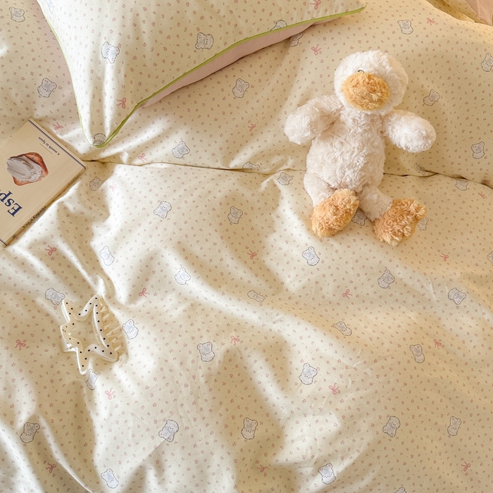 91家纺网 家纺一手货源 找家纺 梵克保罗 2025新款全棉嵌绳四件套 小布丁