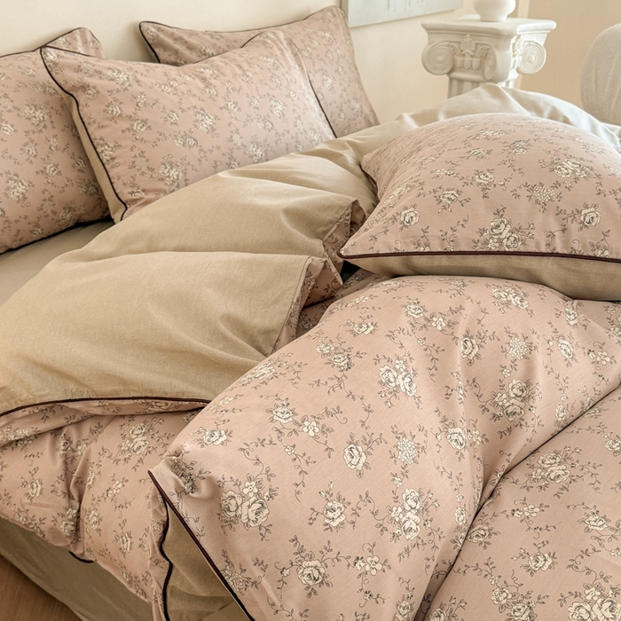 91家纺网 家纺一手货源 找家纺 梵克保罗 2025新款全棉嵌绳四件套 卡洛曼