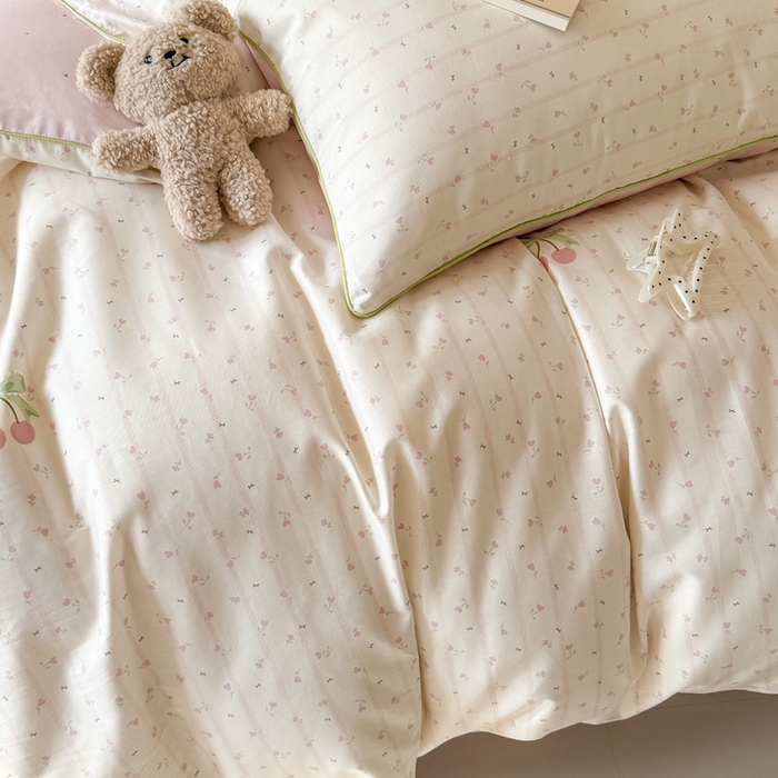 91家纺网 家纺一手货源 找家纺 梵克保罗 2025新款全棉嵌绳四件套 郁香公主