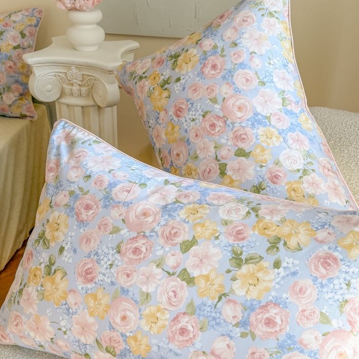 91家纺网 家纺一手货源 找家纺 梵克保罗 2025新款全棉嵌绳四件套 国色芳华