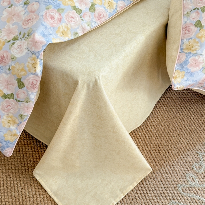 91家纺网 家纺一手货源 找家纺 梵克保罗 2025新款全棉嵌绳四件套 国色芳华