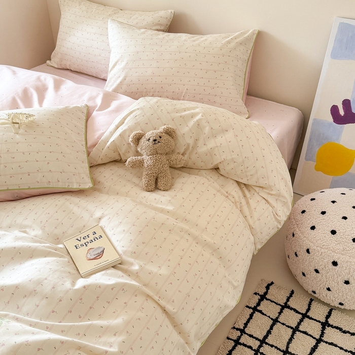 91家纺网 家纺一手货源 找家纺 梵克保罗 2025新款全棉嵌绳四件套 郁香公主