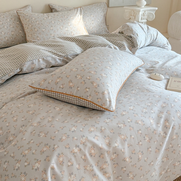 91家纺网 家纺一手货源 找家纺 梵克保罗 2025新款全棉嵌绳四件套 年华