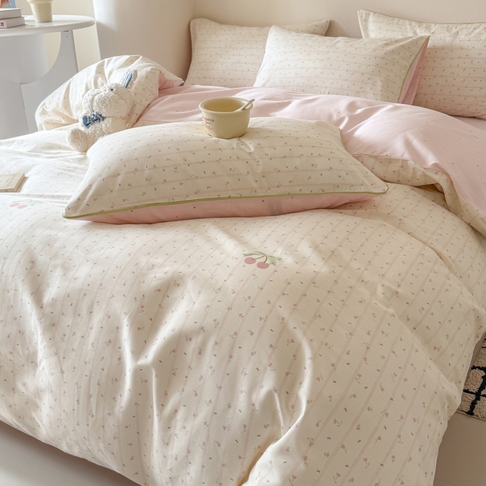 91家纺网 家纺一手货源 找家纺 梵克保罗 2025新款全棉嵌绳四件套 郁香公主