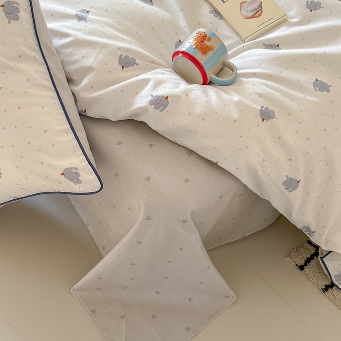 91家纺网 家纺一手货源 找家纺 梵克保罗 2025新款全棉嵌绳四件套 萌象派对