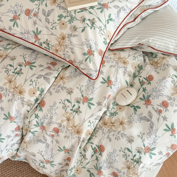 91家纺网 家纺一手货源 找家纺 梵克保罗 2025新款全棉嵌绳四件套 硕果