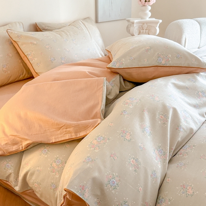 91家纺网 家纺一手货源 找家纺 梵克保罗 2025新款全棉嵌绳四件套 花语