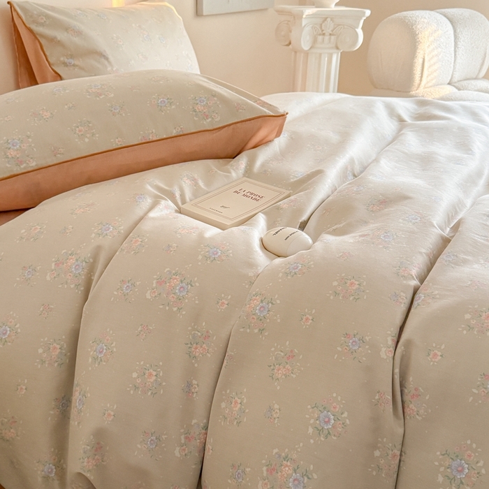 91家纺网 家纺一手货源 找家纺 梵克保罗 2025新款全棉嵌绳四件套 花语