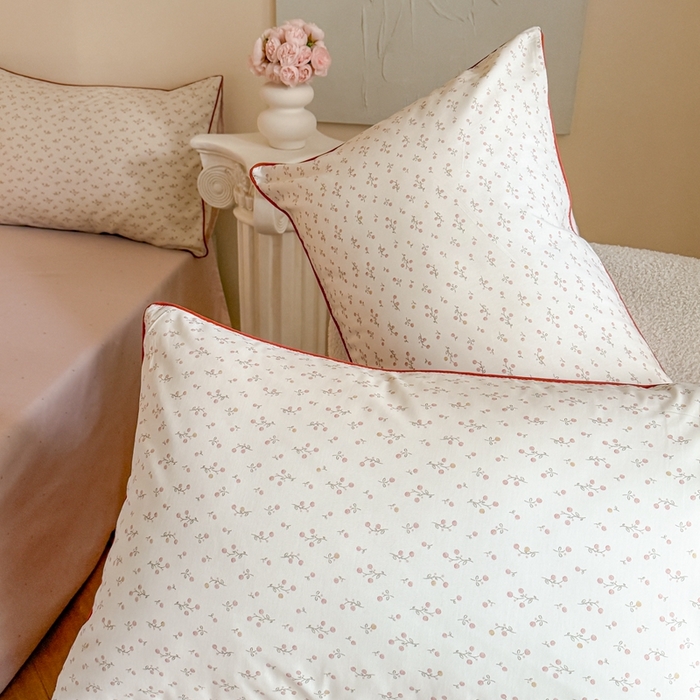 91家纺网 家纺一手货源 找家纺 梵克保罗 2025新款全棉嵌绳四件套 小青藤-米