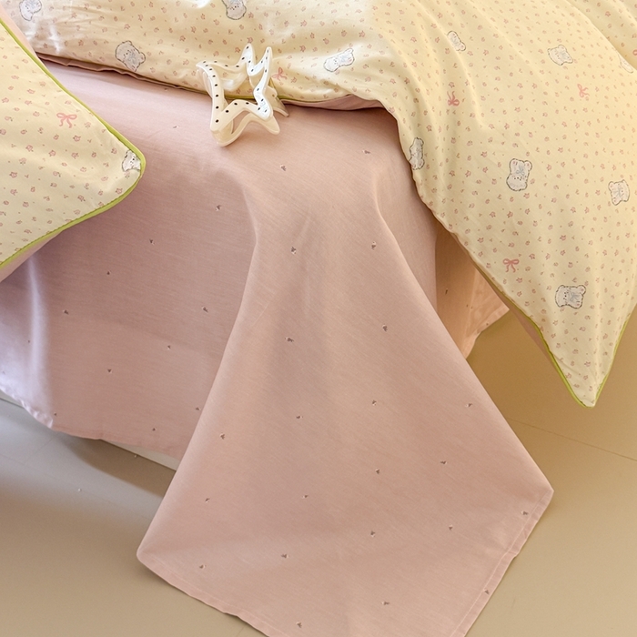 91家纺网 家纺一手货源 找家纺 梵克保罗 2025新款全棉嵌绳四件套 小布丁